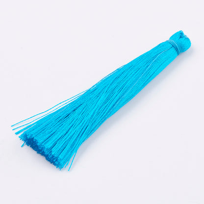 Hänge tassel polyester - Turkosblå 65mm 1 styck