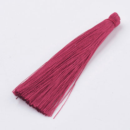 Hänge tassel polyester - Mörkröd 65mm 1 styck