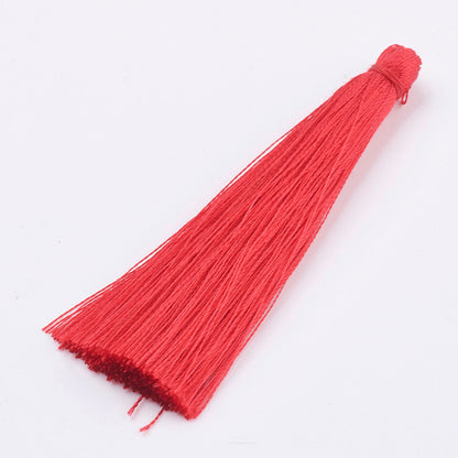 Hänge tassel polyester - Röd 65mm 1 styck