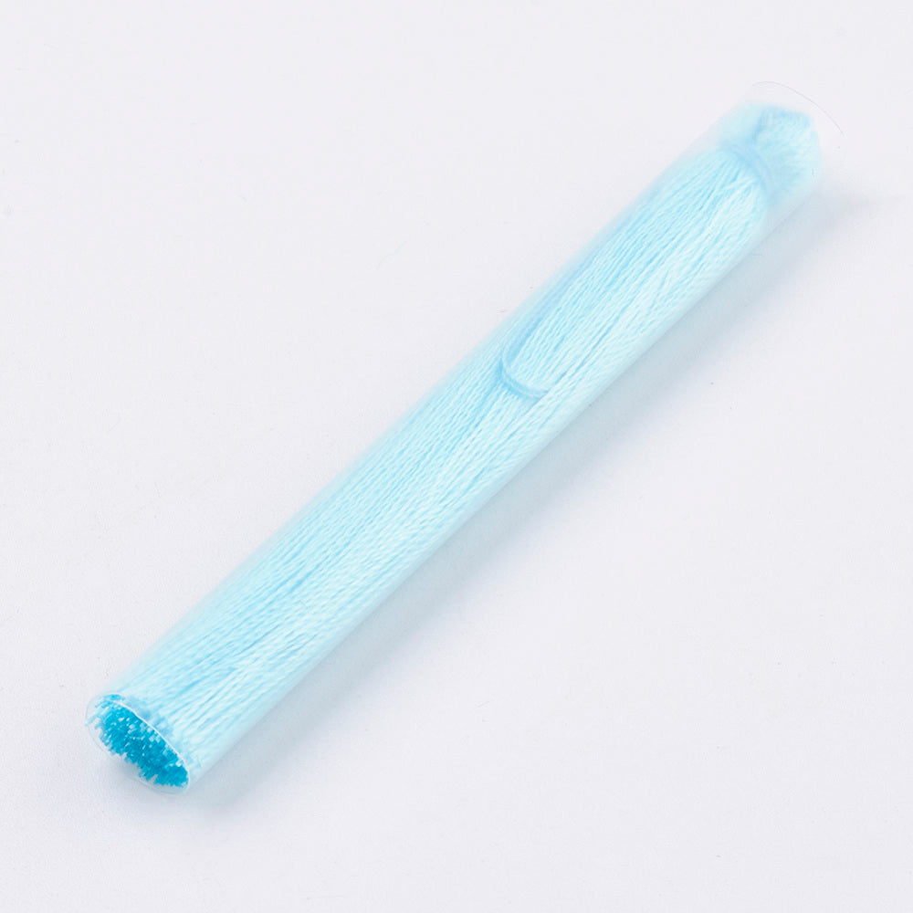 Hänge tassel polyester - Ljusturkos 65-74mm 1 styck