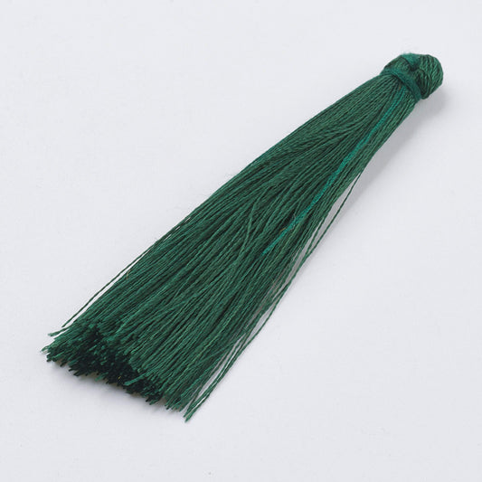 Hänge tassel polyester - Mörkgrön 65-74mm 1 styck