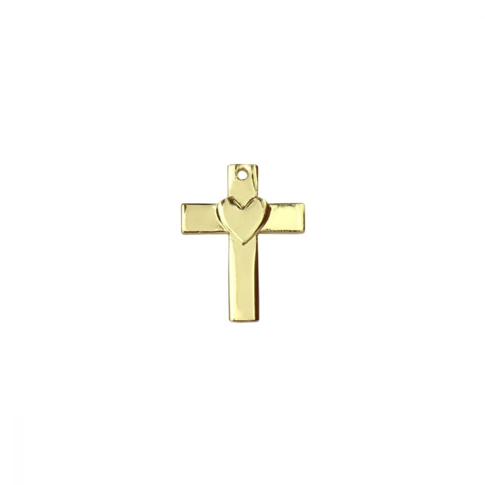 ImpressArt - Cross w/ Hjärta Charm Stamping Blank Gold Plated 24 st