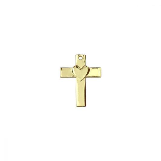 ImpressArt - Cross w/ Hjärta Charm Stamping Blank Gold Plated 24 st