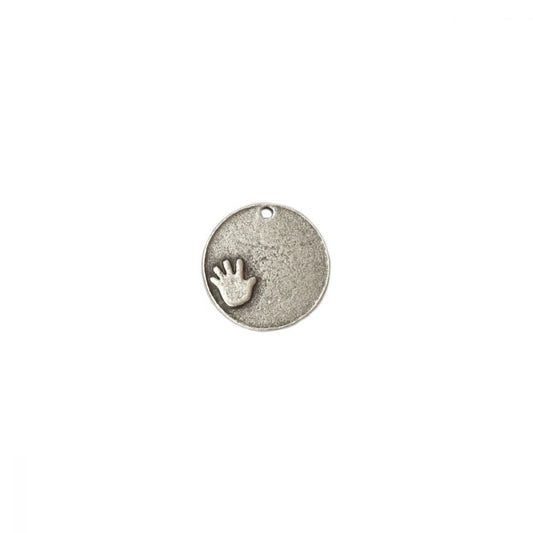 ImpressArt - Cirkel w/ Hand Charm Stamping Blank Silver Plated 1 st