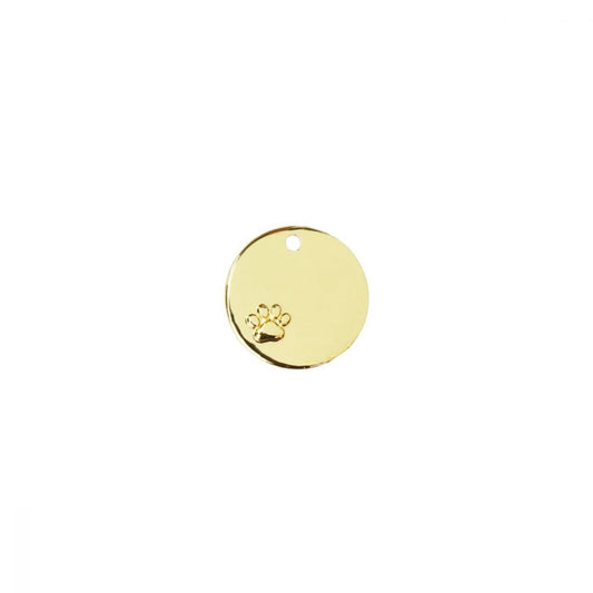 ImpressArt - Cirkel w/ Paw Print Charm Stamping Blank Gold Plated 1 st