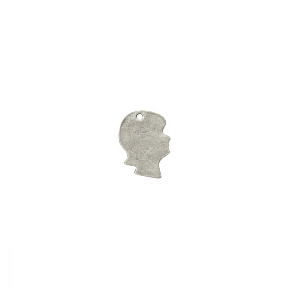 ImpressArt - Girl Silhouette Charm Stamping Blank Silver Plated 1 st