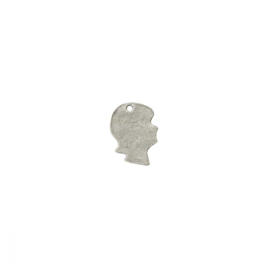 ImpressArt - Girl Silhouette Charm Stamping Blank Silver Plated 1 st