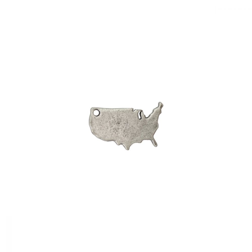 ImpressArt - USA Map Charm Stamping Blank Silver Plated 1 st