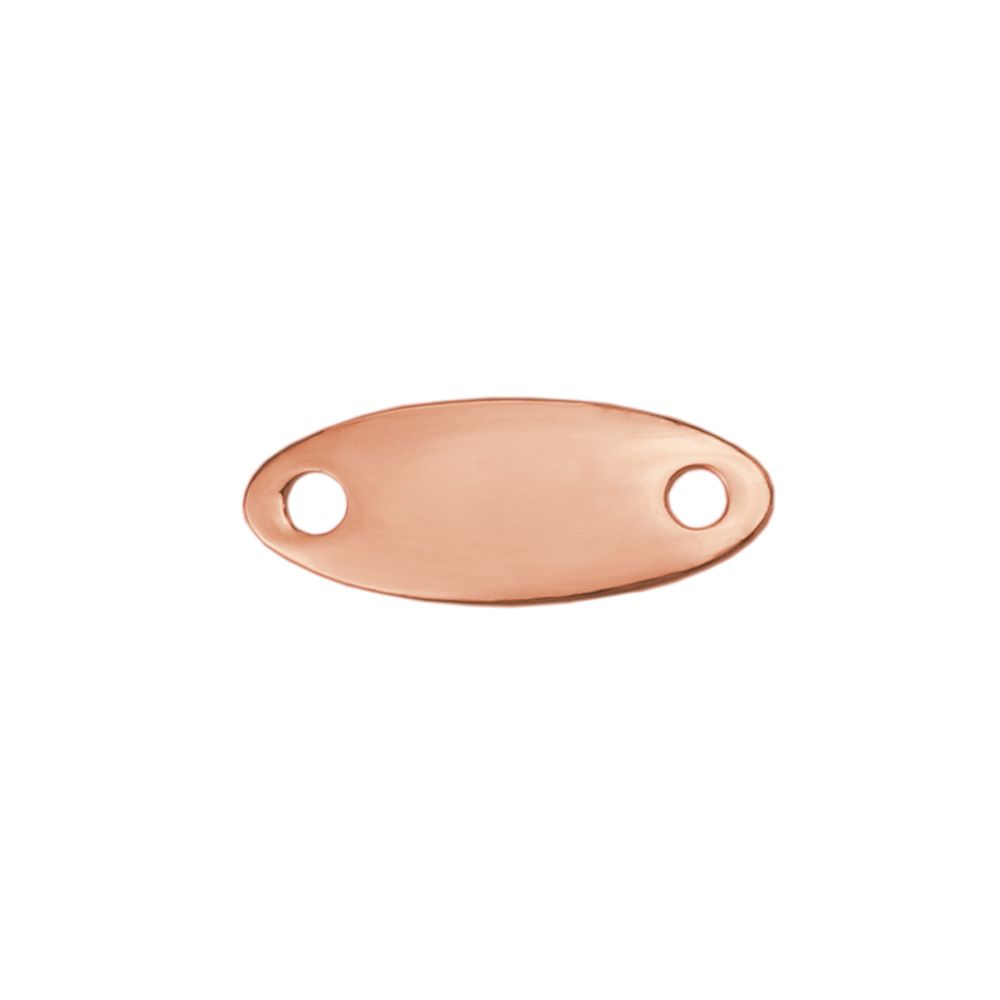 ImpressArt - Artisan Stamping Blanks, Oval Tag med hål Real Rose Gold Plated 24 st