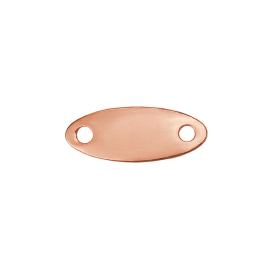 ImpressArt - Artisan Stamping Blanks, Oval Tag med hål Real Rose Gold Plated 24 st