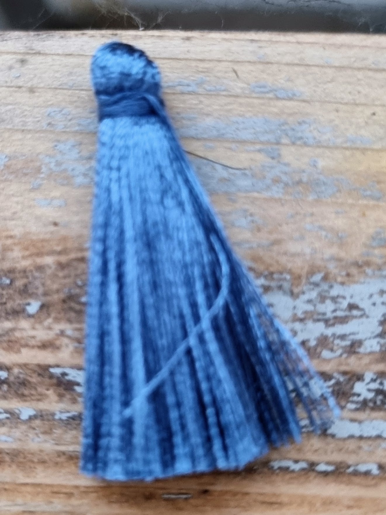 Hänge tassel polyester - Blå 35mm 1 styck