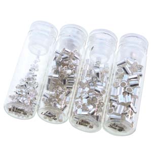 Basic Elements  - Crimp tube assortment, Silver plated, 600- pack