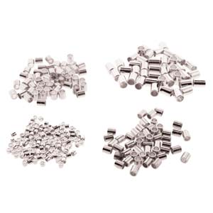 Basic Elements  - Crimp tube assortment, Silver plated, 600- pack