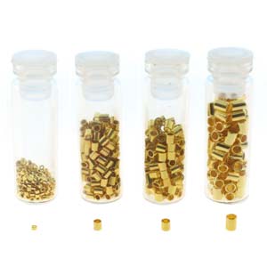 Basic Elements  - Crimp tube assortment, Gold plated, 600- pack