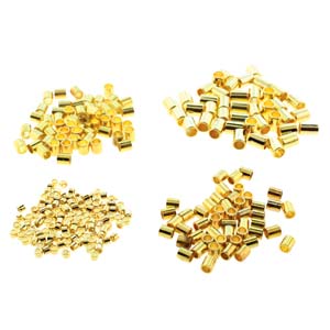 Basic Elements  - Crimp tube assortment, Gold plated, 600- pack