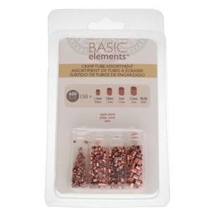 Basic Elements  - Crimp tube assortment, Copper plated, 600- pack