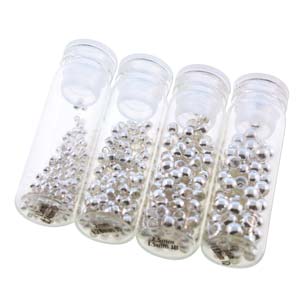 Basic Elements  - Crimp bead assortment, Silver plated, 600- pack