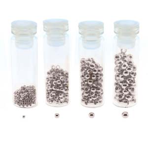 Basic Elements  - Crimp bead assortment, Silver plated, 600- pack