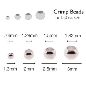 Basic Elements  - Crimp bead assortment, Silver plated, 600- pack