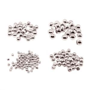 Basic Elements  - Crimp bead assortment, Silver plated, 600- pack