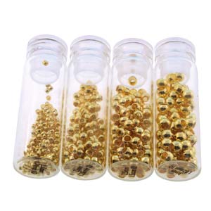 Basic Elements  - Crimp bead assortment, Gold plated, 600- pack