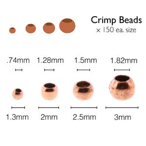 Basic Elements  - Crimp bead assortment, Copper plated, 600- pack