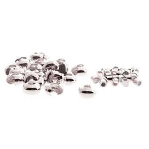 Basic Elements  - Crimp tube and crimp cover, 4mm smooth, Silver plated, 48- pack