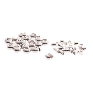 Basic Elements  - Crimp tube and crimp cover, 3mm smooth, Silver plated, 48- pack