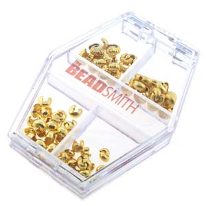 Basic Elements  - Crimp cover, assortment, Gold plated, 80- pack