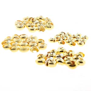 Basic Elements  - Crimp cover, assortment, Gold plated, 80- pack