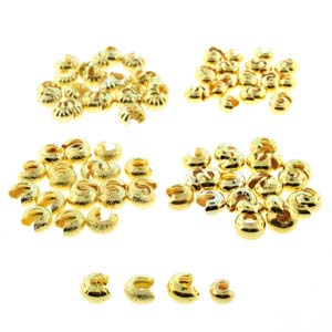 Basic Elements  - Crimp cover, assortment, Gold plated, 80- pack