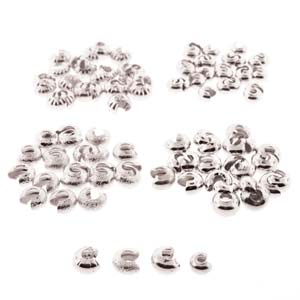 Basic Elements  - Crimp cover, assortment, Silver plated, 80- pack