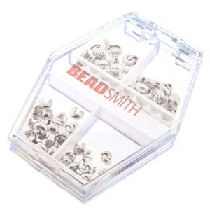 Basic Elements  - Crimp cover, assortment, Silver plated, 80- pack