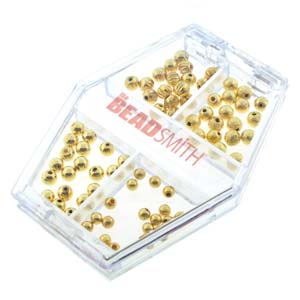 Basic Elements  - Memory wire end cap, assortment, Gold plated, 72- pack