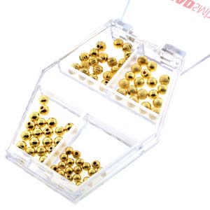 Basic Elements  - Memory wire end cap, assortment, Gold plated, 72- pack