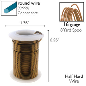 Wire Elements 16 Ga - Antik Bronsfärgad, Non tarnish, 1 rulle