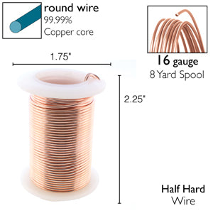 Wire Elements 16 Ga - Roséguldfärgad, Non tarnish, 1 rulle