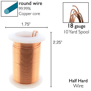 Wire Elements 18 Ga - Kopparfärgad, Non tarnish, 1 rulle