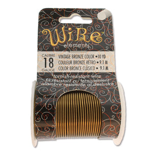 Wire Elements 18 Ga - Antik bronsfärgad, Non tarnish, 1 rulle