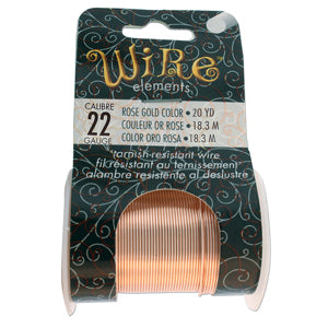 Wire Elements 22Ga - Roséguldfärgad, Non tarnish, 1 rulle