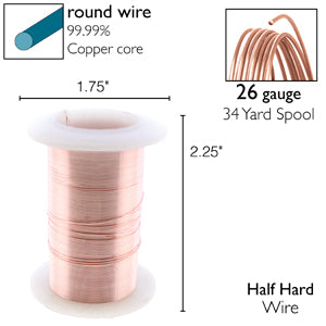 Wire Elements 26Ga - Roséguldfärgad, Non tarnish, 1 rulle