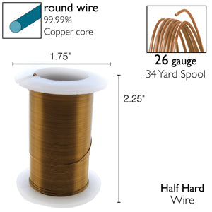 Wire Elements 26Ga - Antik bronsfärgad, Non tarnish, 1 rulle