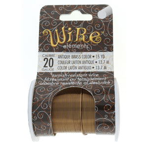 Wire Elements 20 Ga - Antik mässingsfärgad, Non tarnish, 1 rulle