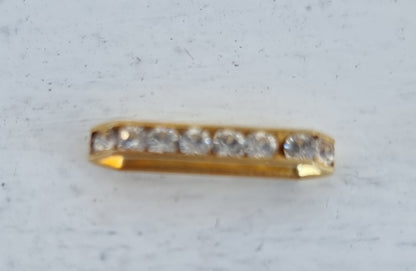 Swarovski strass-slider - Crystal / Gold 17x4mm, 1 styck