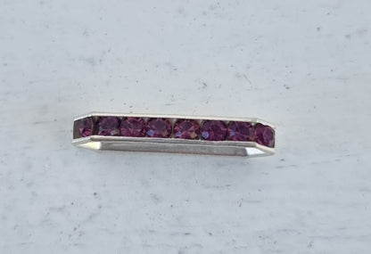 Swarovski strass-slider - Amethyst / Silver 17x4mm, 1 styck