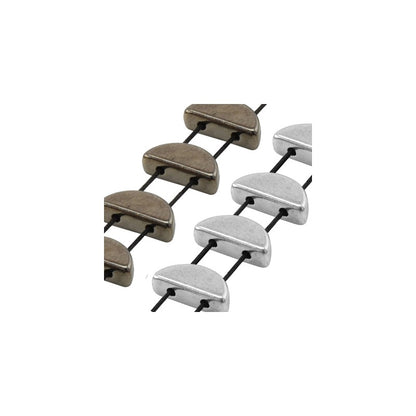 Mellandel Silverfärgad - Duo halvrund 5x10mm 2-pack