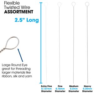 Pärlnålar Basic Elements - Flexible Twisted Wire Mix, 4-pack