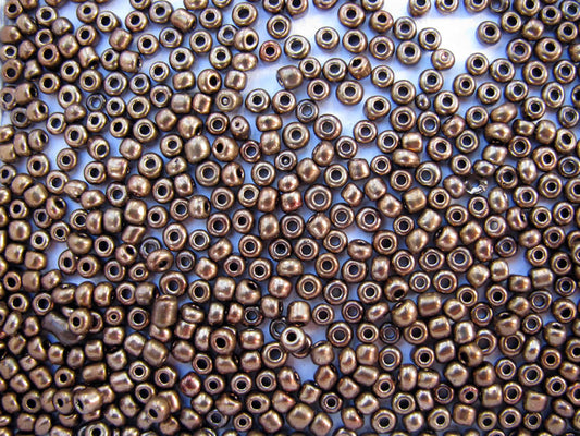 Seedbeads - Metallic brun 12/0, 50 gram