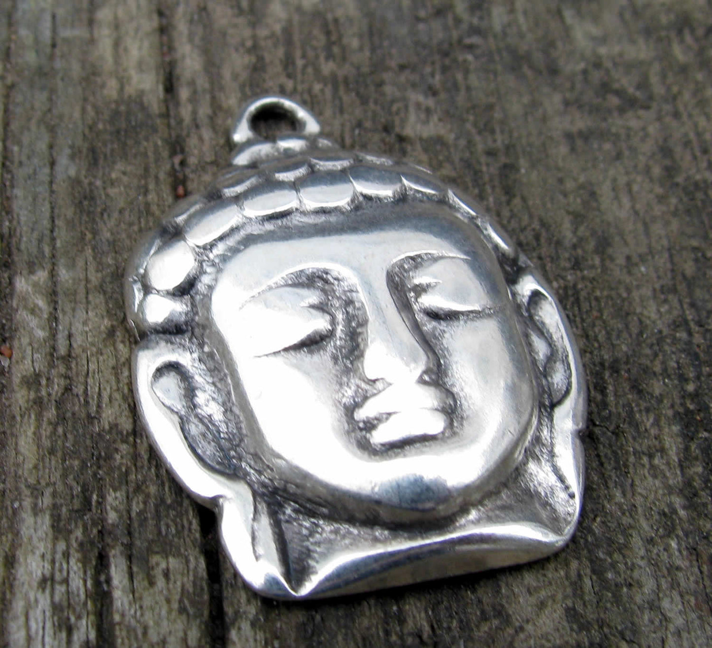 Berlock Silverfärgad - Buddha huvud 30x21mm, 1 styck