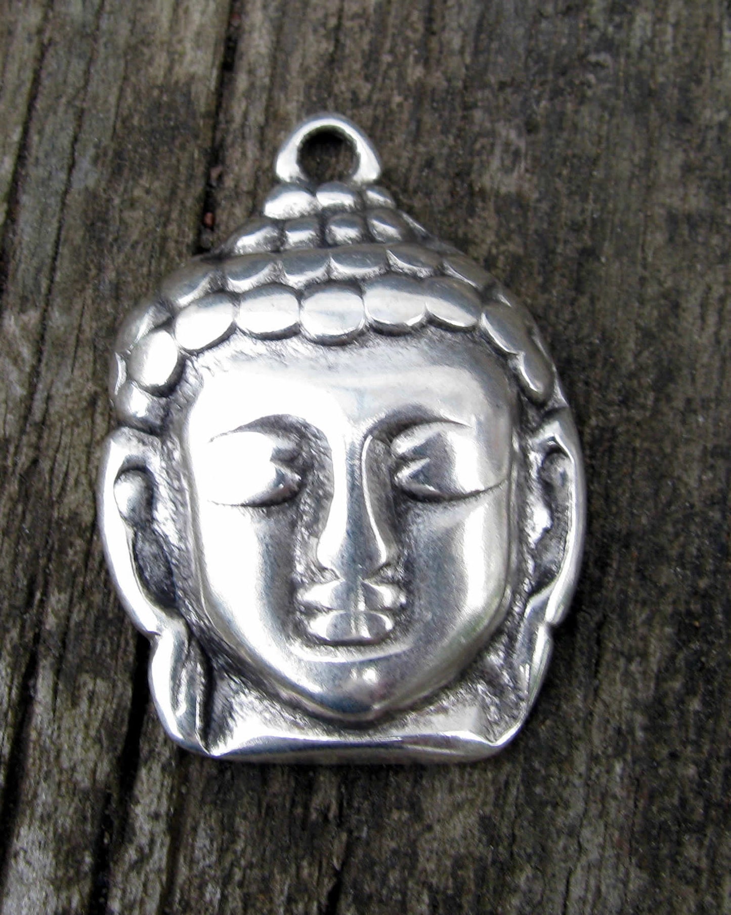 Berlock Silverfärgad - Buddha huvud 30x21mm, 1 styck